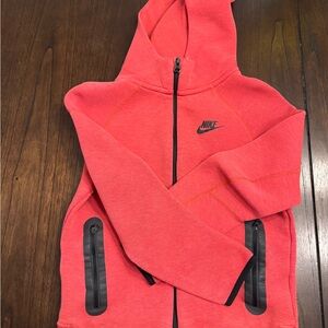 Kids Nike Tech red zip up hoodie